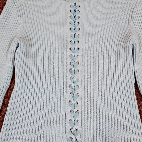 DKNY Jeans  Turtleneck Tie Up Sweater Sz L Pre-owned - Picture 4 of 6